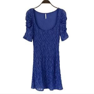Free People Lace Overlay Mini Fit & Flare Dress
